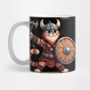 Funny Viking Warrior Cat Norse Mythology Anime Portrait Mug